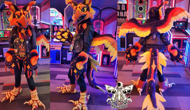 The white dragon suit is made by me, the others are not.